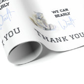 Barly Wait Polar Beer Blue Boy Winter Baby shower Cadeaupapier (Rol Hoek)