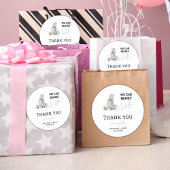 Barly Wait Polar Beer Blue Boy Winter Baby shower Ronde Sticker