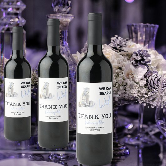 Barly Wait Polar Beer Blue Boy Winter Baby shower Wijn Etiket