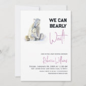 Barly Wait Polar Beer Roze Winter Baby shower Kaart (Voorkant)
