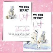 Barly Wait Polar Beer Roze Winter Baby shower Kaart