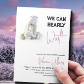 Barly Wait Polar Beer Roze Winter Baby shower Kaart