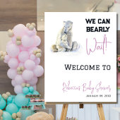 Barly Wait Polar Beer Roze Winter Baby shower Perfect Poster