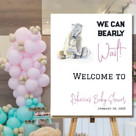 Barly Wait Polar Beer Roze Winter Baby shower Perfect Poster