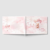 Barly Wait Roze Waterverf Baby shower Gastenboek (Volledig)