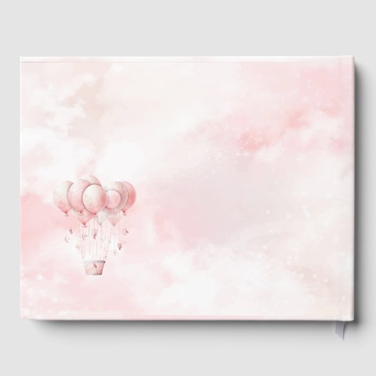 Barly Wait Roze Waterverf Baby shower Gastenboek (Achterkant)