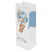 Barly Wait teddy BABY SHOWER Boy Wine Gift Bag Wijn Cadeautas (Achterkant Gekanteld)