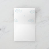 Barly Wait Teddy Bear Blue Boy Baby shower Bedankkaart (Binnen)