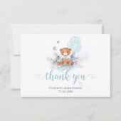 Barly Wait Teddy Bear Boy Baby shower Dank u Kaart (Voorkant)