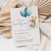 Barly Wait Teddy Bear Boy Baby shower Uitnodiging