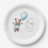 Barly Wait Teddy Bear Boys Baby shower Papieren Bordje (Voorkant)