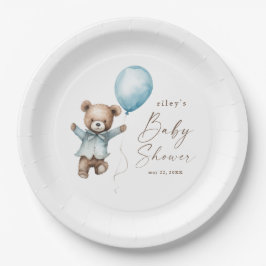 Barly Wait Teddy Bear Boys Baby shower Papieren Bordje