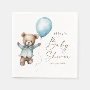 Barly Wait Teddy Bear Boys Baby shower Servet