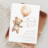 Barly Wait Teddy Bear Gender Neutral Baby shower Kaart