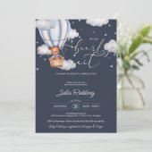 Barly Wait Teddy Bear luchtballon Baby shower Kaart (Staand voorkant)