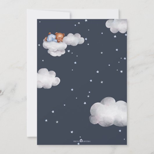 Barly Wait Teddy Bear luchtballon Baby shower Kaart (Achterkant)