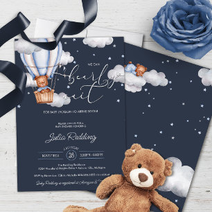 Barly Wait Teddy Bear luchtballon Baby shower Kaart