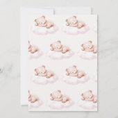 Barly Wait Teddy Bear Meisje Baby shower Kaart (Achterkant)