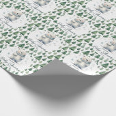 Barly Wait Teddy Bear Winter Baby shower Cadeaupapier (Hoek)