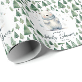 Barly Wait Teddy Bear Winter Baby shower Cadeaupapier