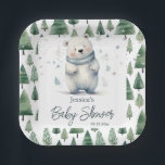 Barly Wait Teddy Bear Winter Baby shower Papieren Bordje<br><div class="desc">We kunnen bijna wachten Teddy Bear winter thema baby shower sjabloon ontwerp. Alle tekst kan indien nodig worden aangepast.</div>