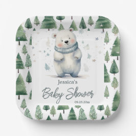 Barly Wait Teddy Bear Winter Baby shower Papieren Bordje