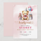 Barly Wait Teddy Beer Verjaardag Kaart (Voorkant / Achterkant)