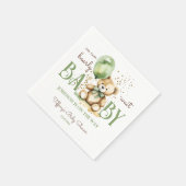 Barly wait teddybeer groen bruin baby shower servet (Hoek)