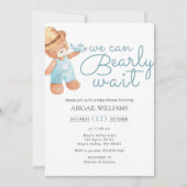 Barly Wait Waterverf Teddy Bear Baby shower Kaart (Voorkant)