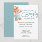 Barly Wait Waterverf Teddy Bear Baby shower Kaart (Voorkant / Achterkant)