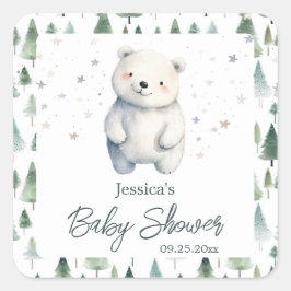 Barly Wait Winter Baby shower Vierkante Sticker