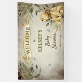 Barly Wait Woodland Teddy Bear Boy Baby shower Spandoek (Verticaal)