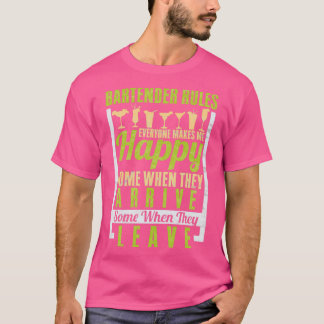 Barmaid Barman Bartender Regels Iedereen maakt me T-shirt