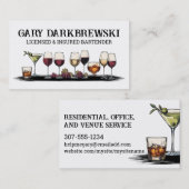 Barman drink wijnbrillen Martini brandy Visitekaartje (Voorkant / Achterkant)