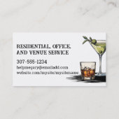 Barman drink wijnbrillen Martini brandy Visitekaartje (Achterkant)