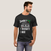 Barman Kerstman Lijst Grappig Naughty Nice T-shirt (Voorkant volledig)