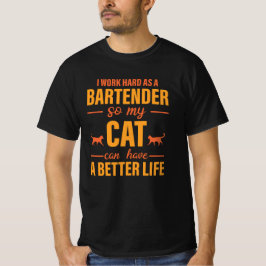 Barman liefde voor katten t-shirt