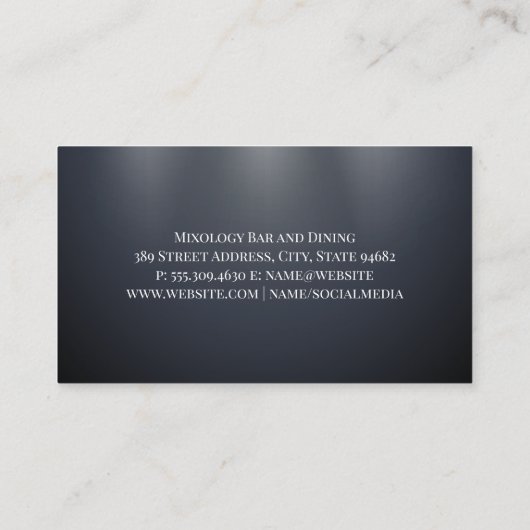 Barman maakt gemengde Drinken Visitekaartje (Achterkant)