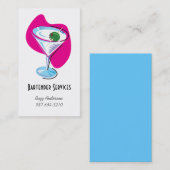 barman martini glass_fuchsia visitekaartje (Voorkant / Achterkant)