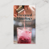 Barman schenkt een cocktail | mixoloog visitekaartje (Voorkant)