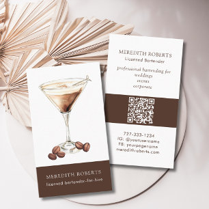 Barman te huur Espresso Martini Cocktail Visitekaartje
