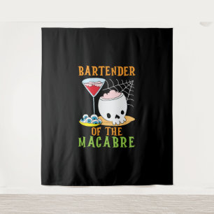 Barman van de Macabre Bartender Halloween Wandkleed