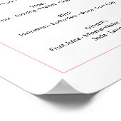 Barmenu roze witte bloemsignaalposter poster (Hoek)