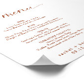 Barmenu Trouw Terracotta Roest Minimaal Herfst Poster (Hoek)