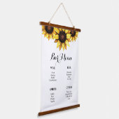 Barmenu Trouwdag Zonnebloem Geel Wit Hangend Wandkleed (Gebogen)