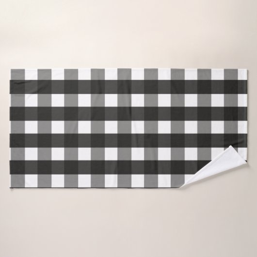 BARMHOUSE BLACK EN WHITE GINGHAM CHECK BADHANDDOEK (Badhanddoek)