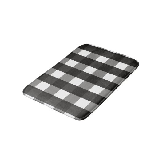 BARMHOUSE BLACK EN WHITE GINGHAM CHECK BADMAT (Gekanteld)