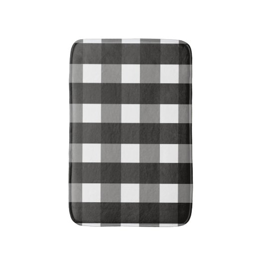 BARMHOUSE BLACK EN WHITE GINGHAM CHECK BADMAT (Voorkant Verticaal)