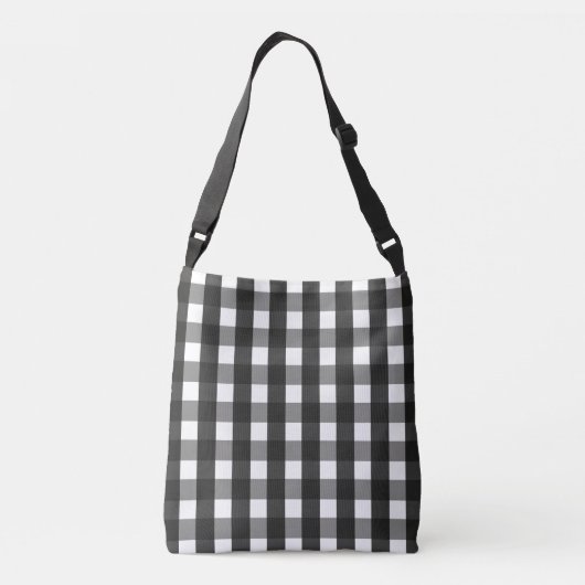 BARMHOUSE BLACK EN WHITE GINGHAM CHECK CROSSBODY TAS (Achterkant)