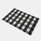 BARMHOUSE BLACK EN WHITE GINGHAM CHECK DEURMAT (Schuin)